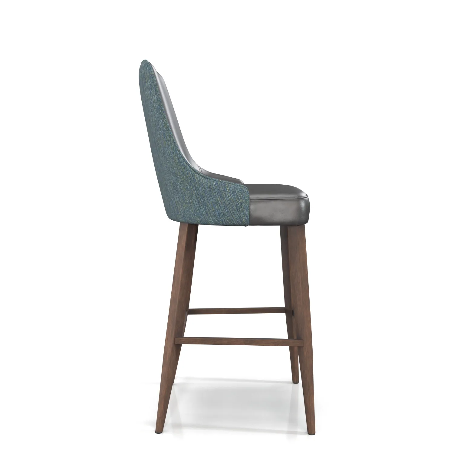 Leather Fabric Seat And Wooden Base Bar Stool PBR 3D Model_03